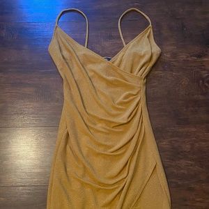 I.N. San Francisco Mustard Sequin Dress